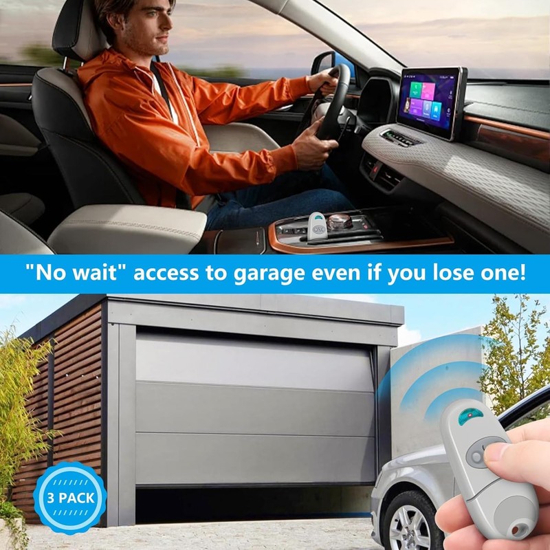 3 Pack 433.92MHz Universal Garage Door Remote Control Compatible with