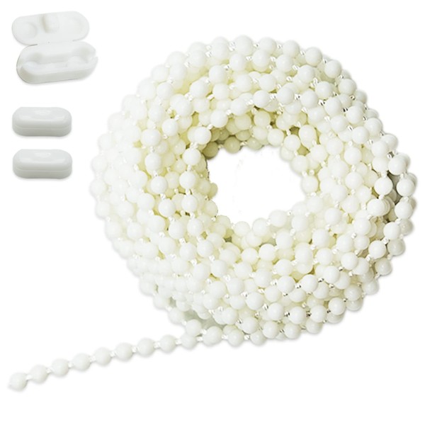 Roller Blind and Roman Shade Blind Beaded Chain Cord White