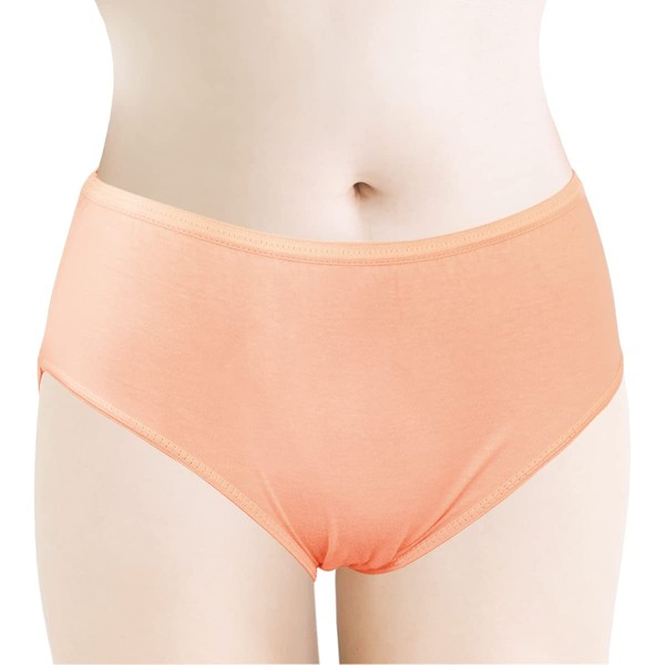 dacco 84932 Peach Pink Cotton Panties, Disposable Cotton Panties, One Size Fits Most, Peach Pink, 4 Pieces, Individual Packaging, Business Trips, Travel, 100% Cotton, pink (peach pink)