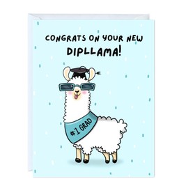 ALY LOU Graduation Card Funny for Him/Her, Congratulations Grad Card for Students Son Daughter, College High School University Greeting Cards (Dipllama)
