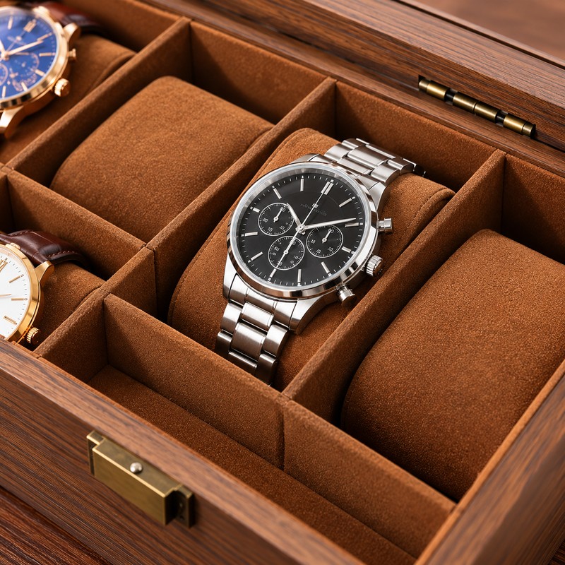 Wooden Watch Display Box for Watch Collection Storage – Glass