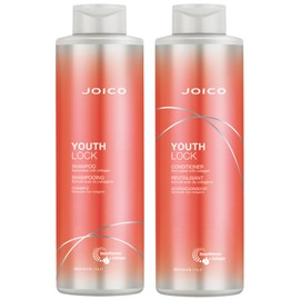 YouthLock Shampoo & Conditioner Set Formulated with Collagen | Youthful Body & Bounce | Reduce Breakage & Frizz | Free of SLS/SLES Sulfates