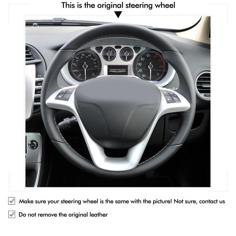 MEWANT Hand Stitched Car Steering Wheel Covers for Lancia Delta