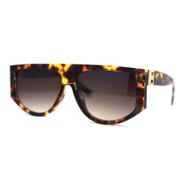 SA106 Hard OG Flat Top Mafia Luxury Plastic Designer Sunglasses - Tortoise / Brown