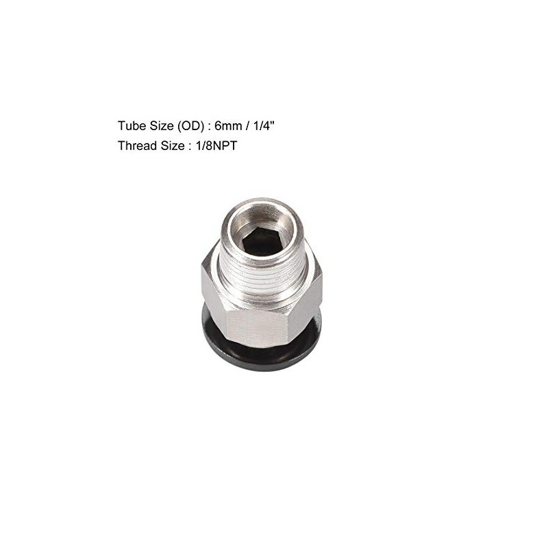 sourcing map Straight Pneumatic Push to Quick Connect Fittings 1/8NPT