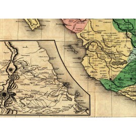"United States of Mexico" 1846 Southwestern Vintage Style Wall Map Art 24x30
