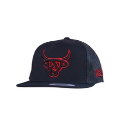 LOST CALF 3D Stitch Black Red Logo - Hats Cap, One Size-X-Large