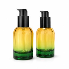 1oz Travel Glass Lotion Bottle Refillable Cosmetic Pump Dispensers,2 Pack