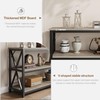 Industrial Long Console Table, 55 Inch 3-Tier Entryway Table with