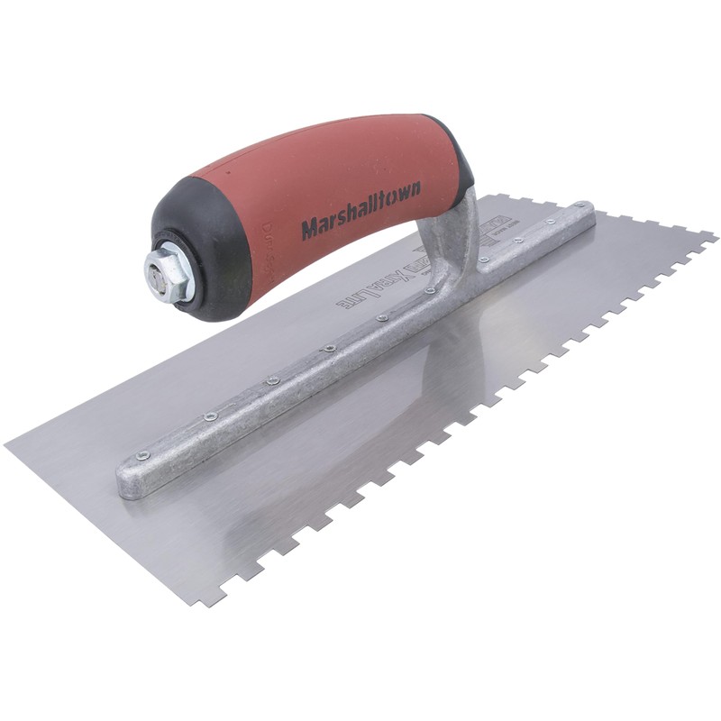MARSHALLTOWN Cut-Back Notched Trowels, Right-Handed Square 6mm X-Notch, 6mm Z-Notch,