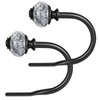 2 Pack Curtain Holdbacks, USFOOK Black Decorative Window Drapery Tiebacks