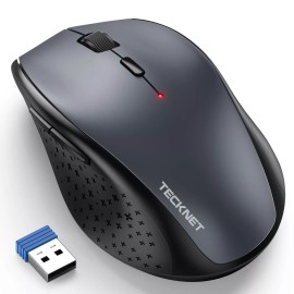 TECKNET Wireless Mouse, 2.4G USB Computer Mouse with 6-Level Adjustable 4800 ...