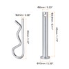 sourcing map 2x40mm Carbon Steel R Shaped Spring Cotter Clips