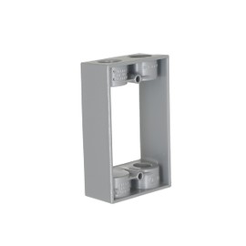 1-Gang Weatherproof Extension Adapter, Two 1/2 in. Threaded Outlets, Gray