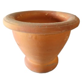 M.V. Tradingonline Large Pottery / Clay Mortar and Wooden Pestle - 8.5 inches