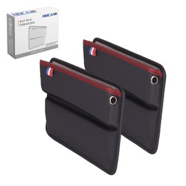 Car Seat Gap Filler Organizer - 2 Pack Leather Car Seat Organizer with Storage Pocket, Auto Console Side Storage, Front Seats Car Adjustable Gap Filler Organizer for Hold Phones, Glasses, Keys, Cards