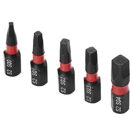 ColumPRO 5PCS Robertson Square Drive Bits, Premium S2 Alloy Steel Square Drill Bit Set, Size # 0,1,2,3,4, 1/4 Inch Hex Shank, 1 inch Long
