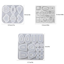 3 PC Jewelry Resin Silicone Molds for Jewelry Earrings Epoxy Resin Molds for Key Chains Pendants Gift Making DIY Craft