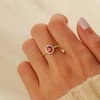 KIFUTENG Ruby Rings for Women 925 Sterling Silver 14K Gold