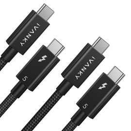 Thunderbolt 5 Cable IVANKY 240W Fast Charging 8K/60Hz Video Output Max 120Gbps High-Speed Data Transfer Thunderbolt 4/3 USB4 Compatible with MacBook Pro/Mac Mini (2024 Release Models)/iPad/iPhone 17