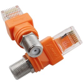 BLLNDX RF to RJ45 Converter 2PCS F Female to RJ45 Male Coaxial Barrel Couplers Adapters Straight Connectors