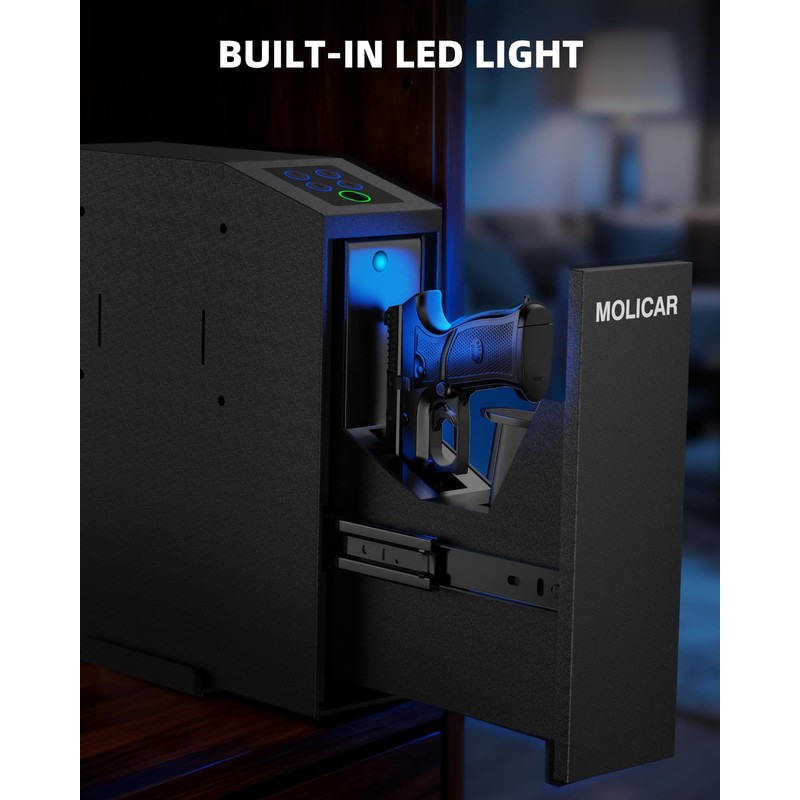 Biometric Gun Safe for Handgun Fingerprint 3 Ways Quick Access
