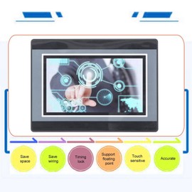 HMI PLC All In One 7in TFT LCD Display 32bit ARM9 Processor for FX3U 20 40 48MRT Industrial Control Board with 12 In 8 Out for HMI Programming
