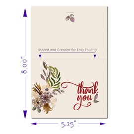 Funeral Thank You Cards - Sympathy Bereavement Thank You Cards With Envelopes - Message Inside (25, Fall Flowers)