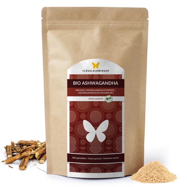 500 g Organic Ashwagandha Powder, Cultivated and Produced according to EU Eco Standard, Bottled and Controlled in Germany, Withania Somnifera, No Additives, Sleeping Berry (500 g)