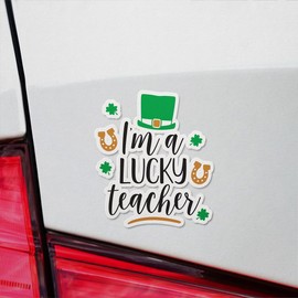 Decal Stickers of I M A Lucky Teacher Premium Indoor (No Waterproof) Vinyl Decal Stickers for Laptop Phone Accessory Helmet Car Window Mug Tuber Cup Door Wall Decoration - USCVER3c3731bBL0124