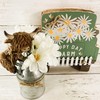 AGD Spring Decor - Happy Farm Daisy Highland Cow 2pc