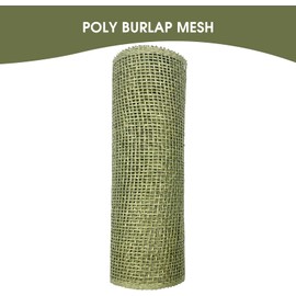 Poly Burlap Mesh Moss Green, 10 inch Burlap Deco Mesh Rolls for Wreath,Green Mesh for Christmas Holiday Swags, Craft, Party Decoration