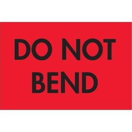 Generic DL3581"Do Not Bend" Labels, 2" x 3", Fluorescent Red