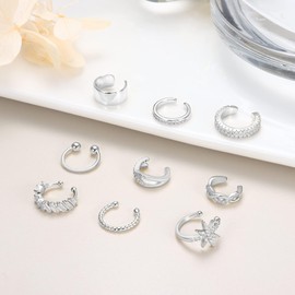 Dochais 9 Piece Ear Cuff Set Women's Ear Cuff Earrings Earcuffs Set Ear Cuff Helix Cartilage Ear Cuff Without Ear Piercing Ear Clips Girls Wrap Earring Fake Pircings Ear Cuffs Ear Cuff Earring,