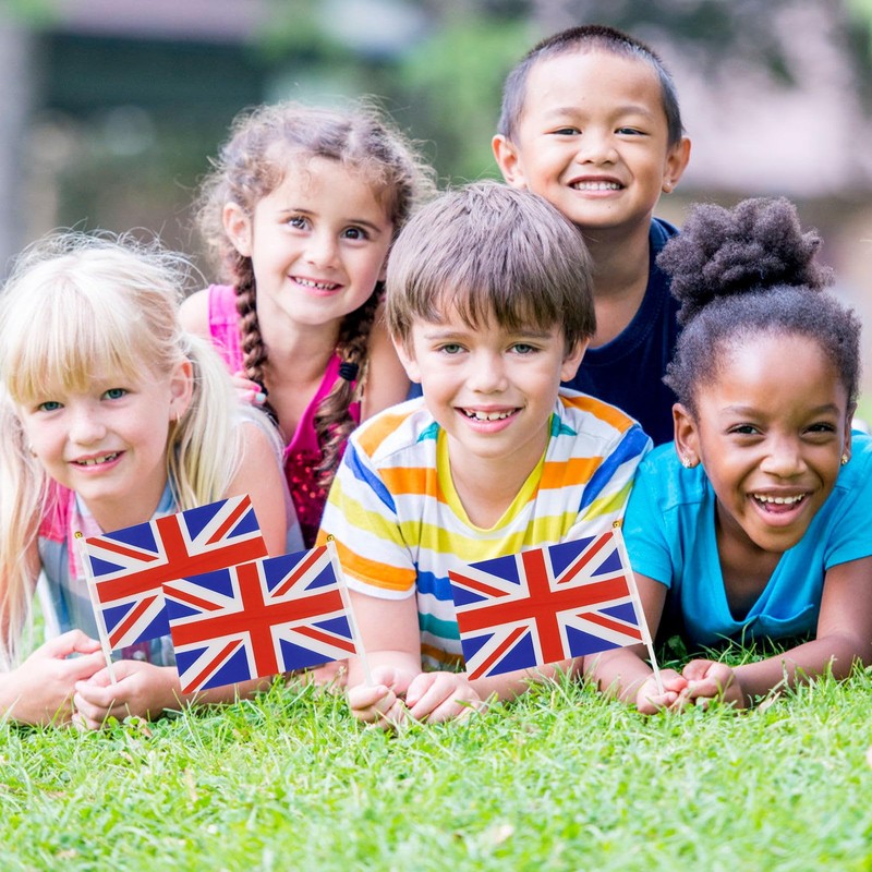 British Flag, British Flag, British Flag, Hand Wave Small Flags