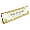 Badgemaster Plant Print Themed with Dark Green Text Desk Plaque