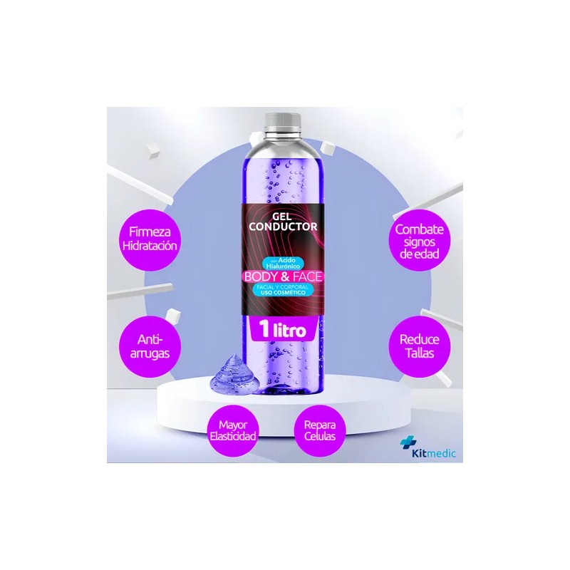 Gel Conductor Acido Hialurónico Antiedad Corporal Facial 1lt