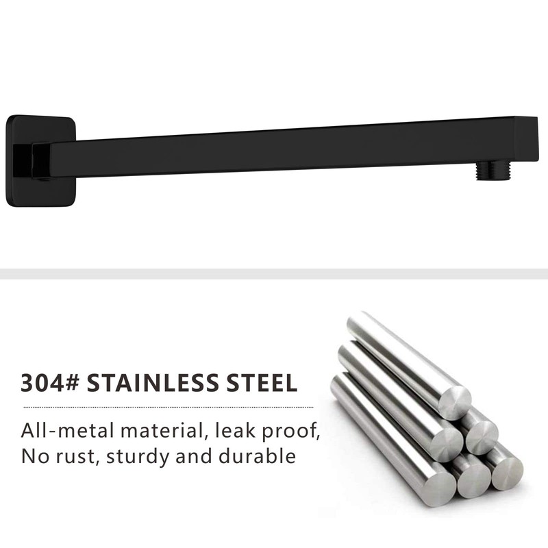 Voolan 20" Square Shower Arm with Flange and Teflon Tape,