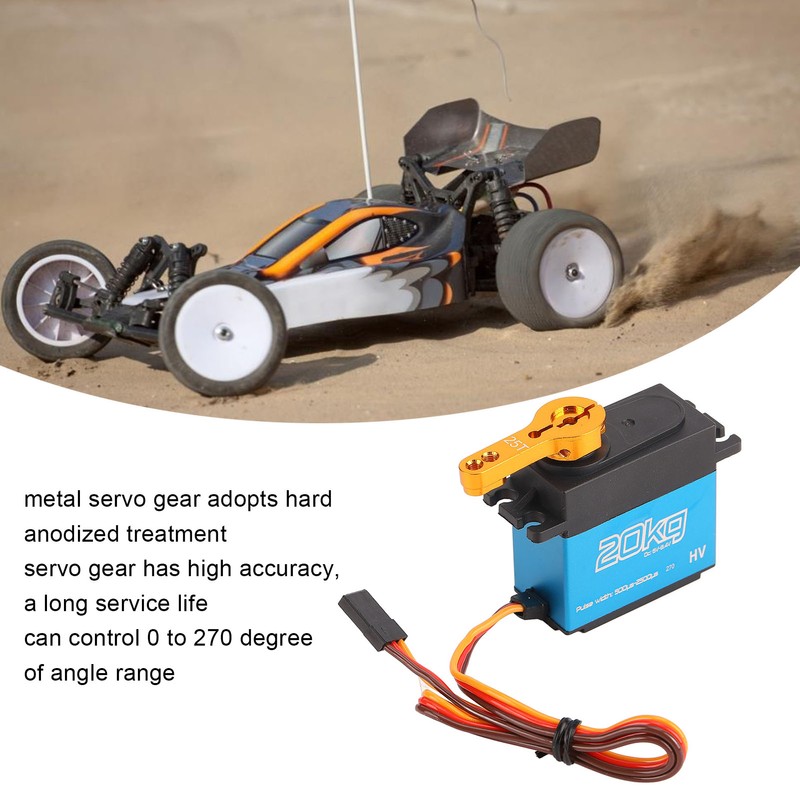 20KG Servo Aluminum Alloy 270 Degree Metal Gear RC Servo