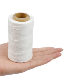 Hilo encerado para coser hilo de piel encerado, 150D, 0,8 mm, 280 yardas para reparación de zapatos de piel, manualidades, bricolaje, color blanco