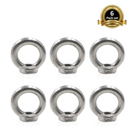 Lependor M10 Metric Ring Shape Lifting Eye Nut 304 Stainless Steel Lifting Eye Threaded Nut Fastener - 6 Pcs M10 (3/8")