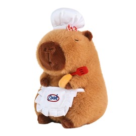 Ditucu Cute Capybara Plush with Cooking Chef Hat Holding Kitchen Shovel Soft Capibara Stuffed Animal Plushies Toys Hugging Gifts for Kids Brown 8.6 inch