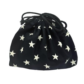 Lunch Bag, Bento Box, Lunch Bag, Drawstring Bag, Lunch Bag, 100% Cotton, For Work or School, Dark Blue, Navy, Star Pattern, Star Pattern