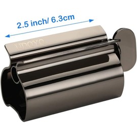 Toothpaste Squeezer - Metal Tube Squeezer Stainless Steel Tube Wringer UDQYQ Toothpaste seat Holder Stand 3 Pack (Black)