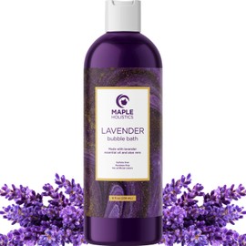Bubble Bath for Women, Men and Teens - Lavender Hybrid, Gentle, and Safe for Sensitive Skin - With Vitamin E and Aloe Vera by Maple Holistics
