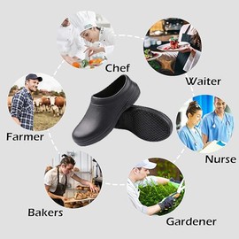 Zapato Chef Cocina para Hombre O Mujer,zapatos de trabajo de cocina,Zapatos para Mujer y Hombre para Cocina Restaurantes Doctores Enfermeros Jardín (Negro, Adulto, 23.5 cm, Medición, Sistema tallas calzado JP)