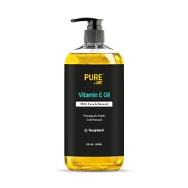 Pure by ZAP Vitamin E Oil- 22,000 IU | 100% Pure and Natural Cold Pressed Vitamin E oil for Skin, Scars, Face, Nails, Hair, Scalp | Non-GMO Verified | Hair & Body Oil | 8 Fl Oz..