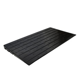 (Set of 2) RK Safety RK-RUP-8 2.5" Rubber Threshold Ramp with 3 Channels with Slip-Resistant Surface