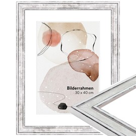 WANDStyle Shabby Chic Picture Frame 15 x 21 cm DIN A5 I Colour: Silver I Photo Frame I Wooden Picture Frame Vintage I Made in Germany I H460