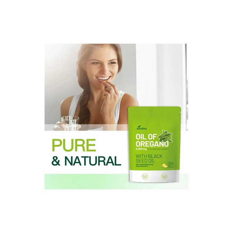 Aceite De Orégano300cápsulas Con Aceite De Semilla Negra